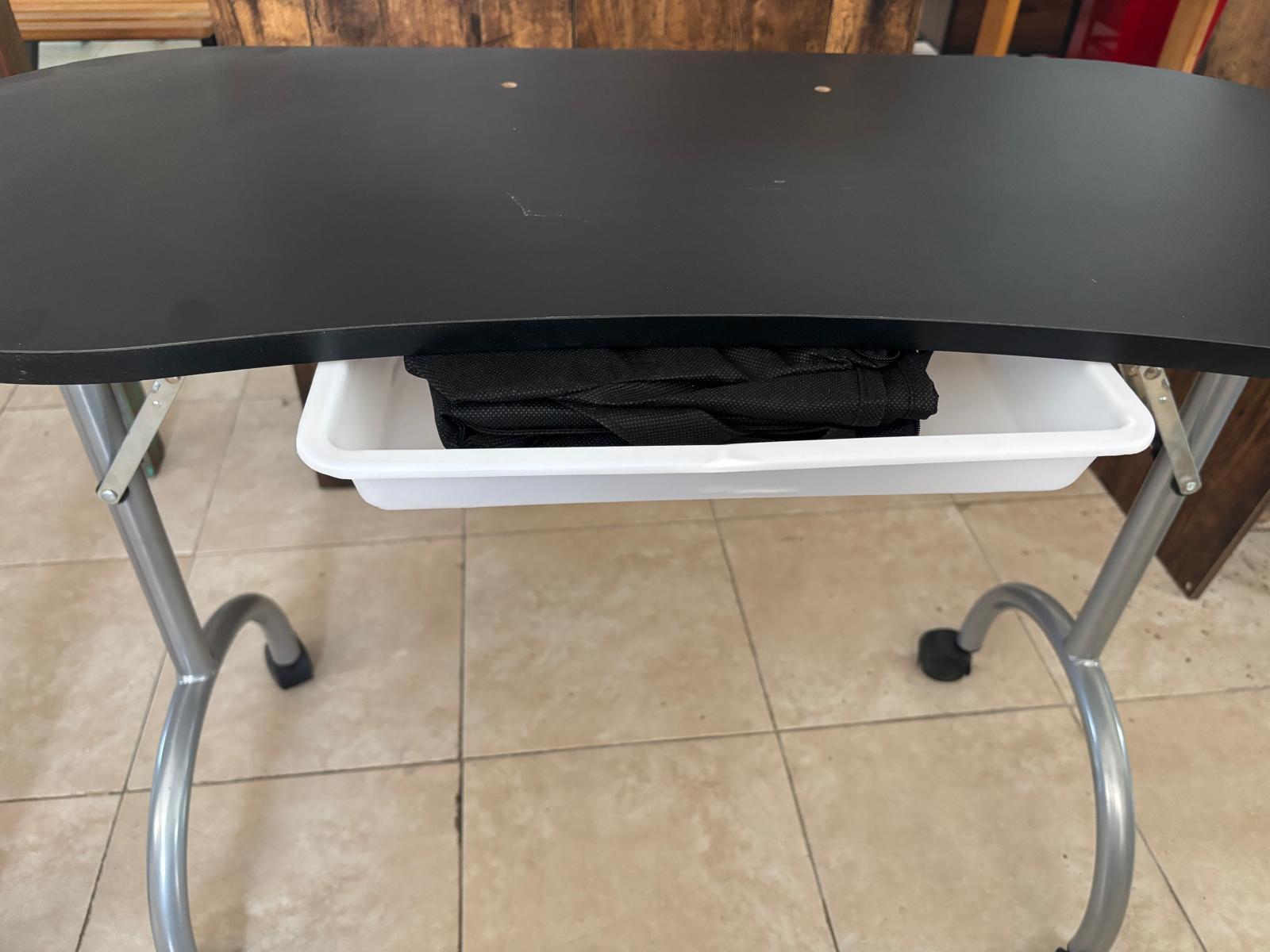 Mesa de Manicura Plegable y Portátil con Cajón Extraíble - Imagen 4