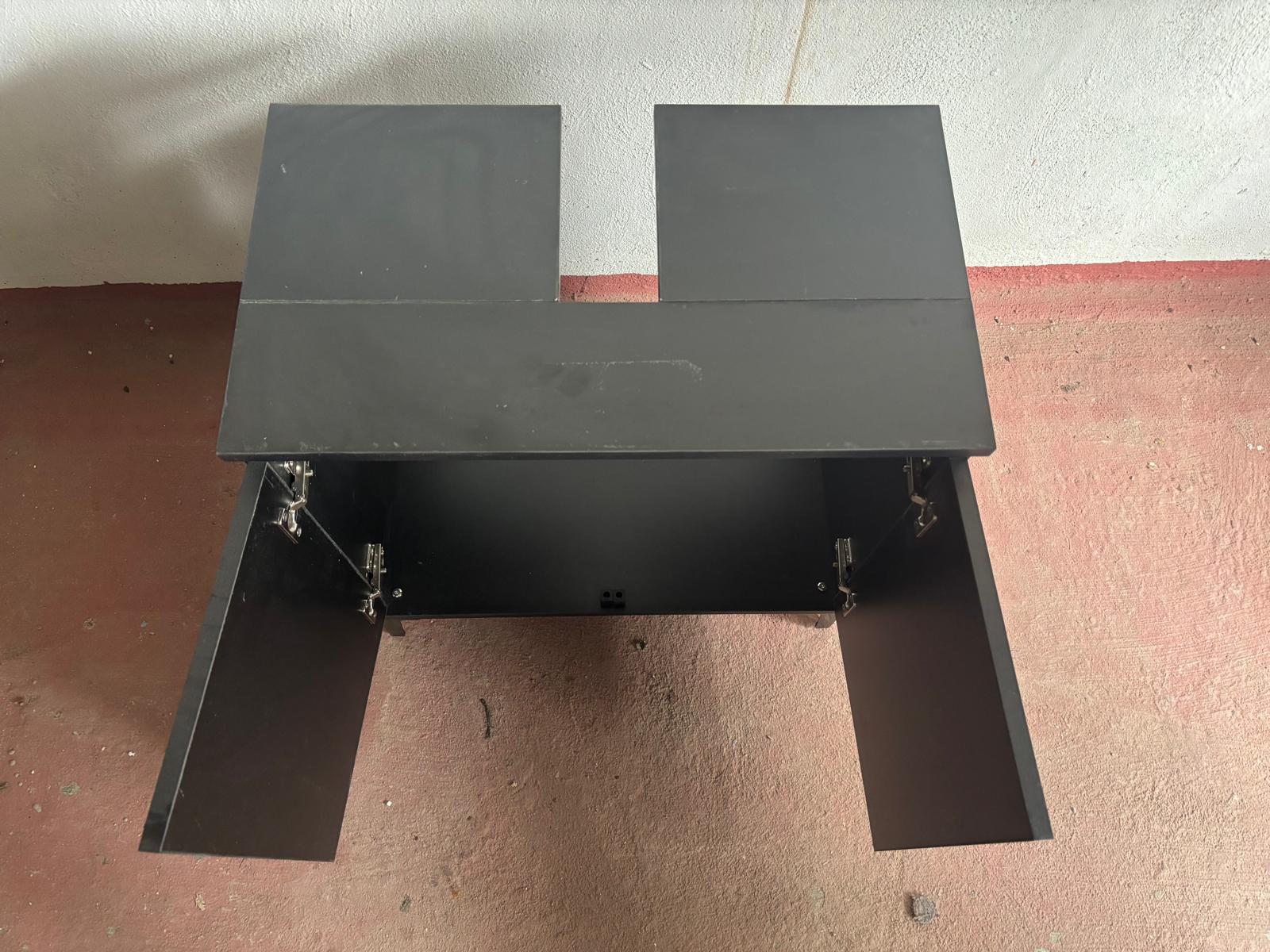 Mueble Bajolavabo Compacto en Negro Mate con 2 Puertas - Imagen 2